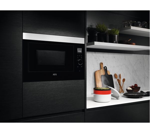 AEG MBE2658SEM Built-in Solo Microwave - Black & Stainless Steel