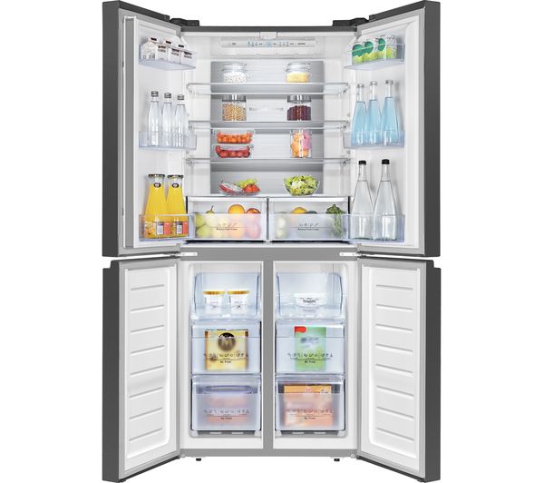 HISENSE PureFlat RQ563N4AF1 Fridge Freezer - Black Steel