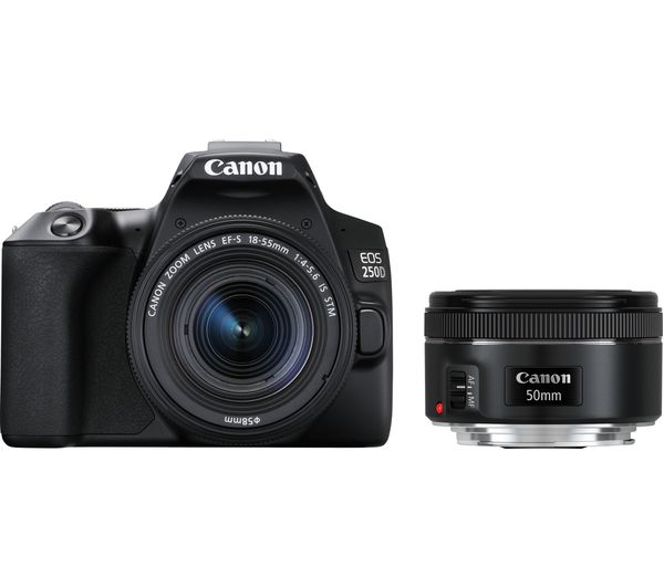 CANON EOS 250D DSLR Camera with EF-S 18-55 mm f 3.5-5.6 III & EF 50 mm f 1.8 STM Lens