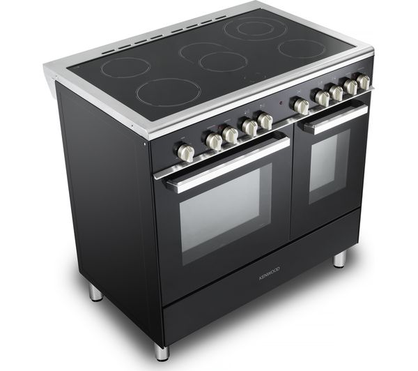 KENWOOD CK418 90 cm Electric Ceramic Range Cooker - Black & Chrome