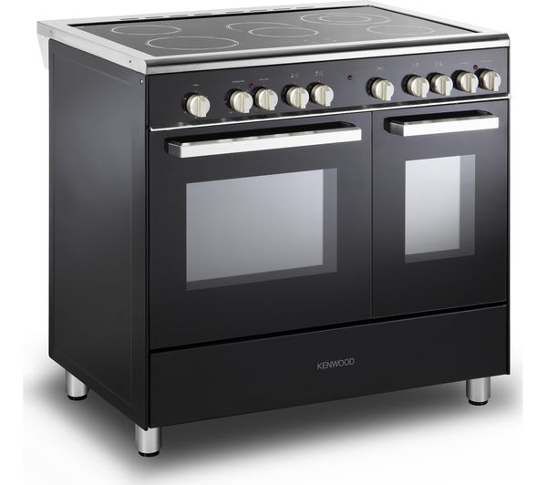 KENWOOD CK418 90 cm Electric Ceramic Range Cooker - Black & Chrome