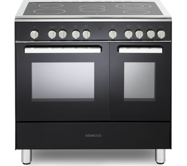 KENWOOD CK418 90 cm Electric Ceramic Range Cooker - Black & Chrome