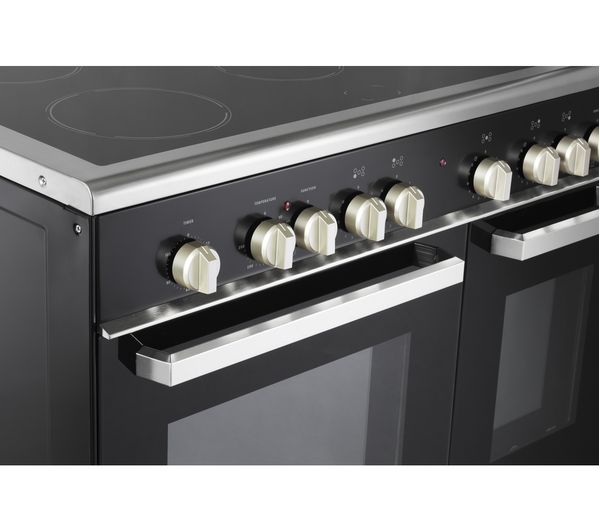 KENWOOD CK418 90 cm Electric Ceramic Range Cooker - Black & Chrome