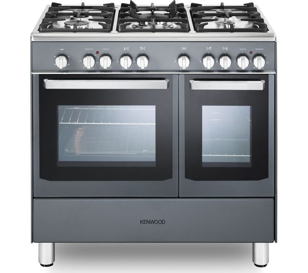 KENWOOD CK406SL 90 cm Dual Fuel Range Cooker - Slate Grey & Chrome
