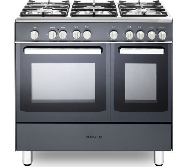 KENWOOD CK406SL 90 cm Dual Fuel Range Cooker - Slate Grey & Chrome