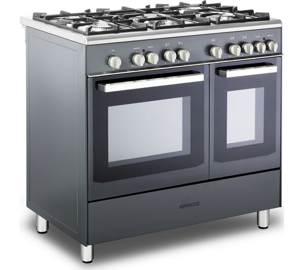 KENWOOD CK406SL 90 cm Dual Fuel Range Cooker - Slate Grey & Chrome