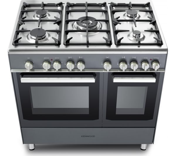 KENWOOD CK406SL 90 cm Dual Fuel Range Cooker - Slate Grey & Chrome