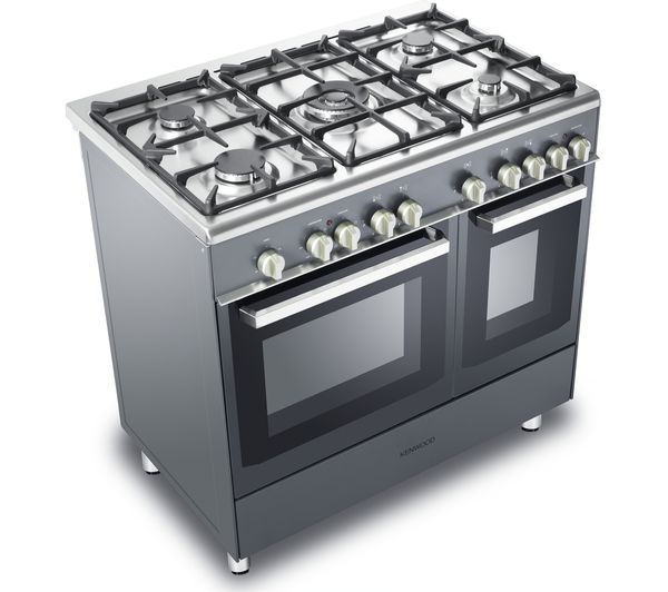 KENWOOD CK406SL 90 cm Dual Fuel Range Cooker - Slate Grey & Chrome