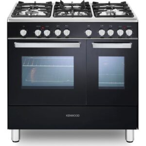 KENWOOD CK406 90 cm Dual Fuel Range Cooker - Black & Chrome