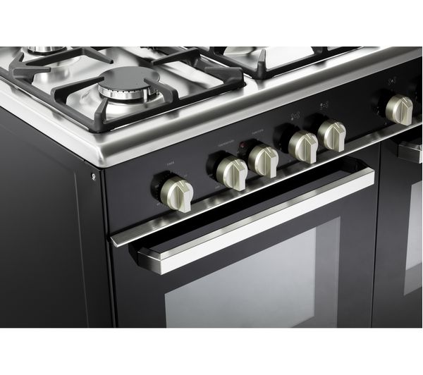 KENWOOD CK406 90 cm Dual Fuel Range Cooker - Black & Chrome