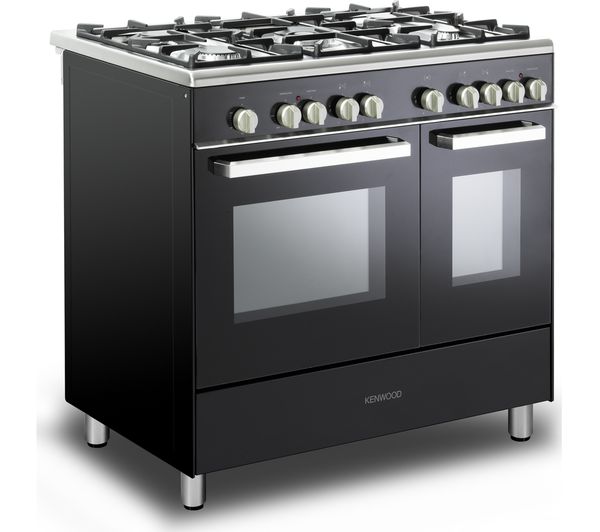 KENWOOD CK406 90 cm Dual Fuel Range Cooker - Black & Chrome