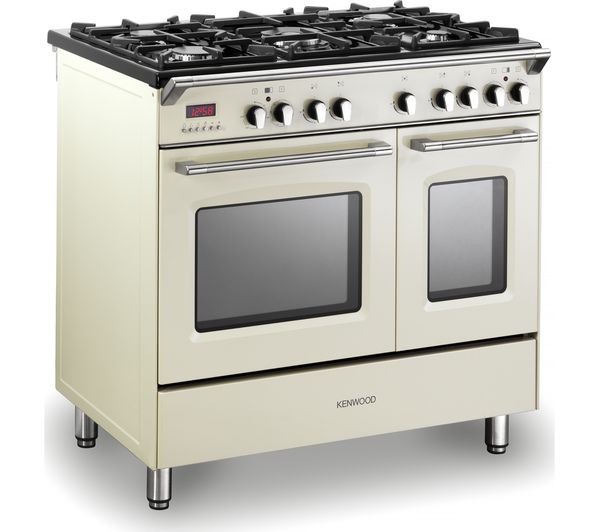 KENWOOD CK435CR 90 cm Dual Fuel Range Cooker - Cream & Stainless Steel