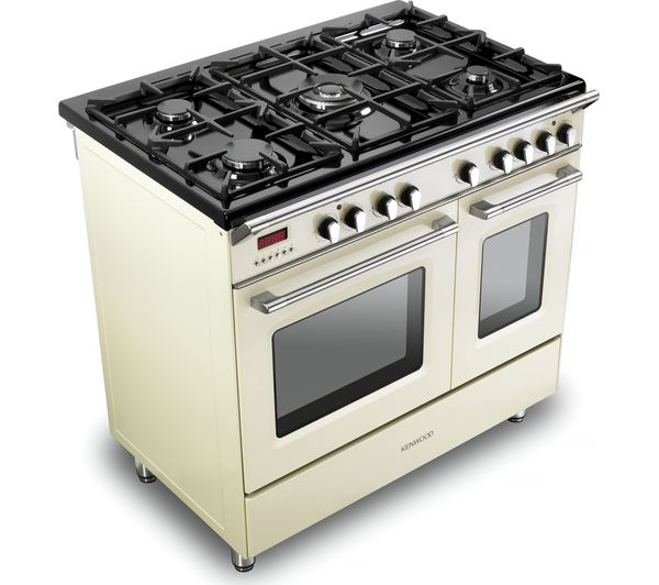 KENWOOD CK435CR 90 cm Dual Fuel Range Cooker - Cream & Stainless Steel