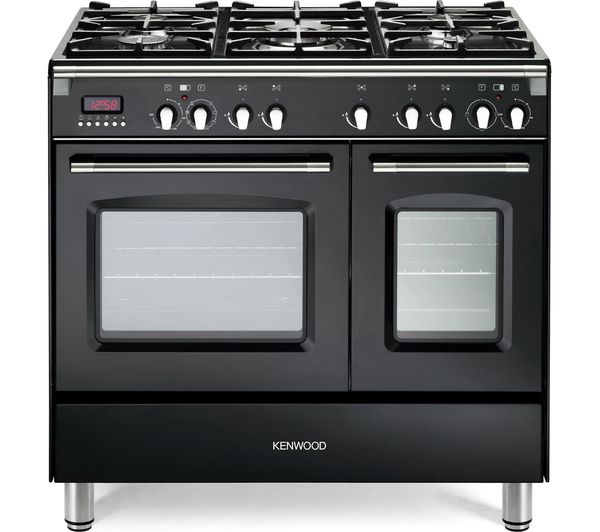 KENWOOD CK435BL 90 cm Dual Fuel Range Cooker - Black & Stainless Steel