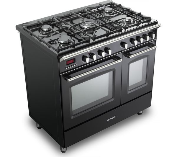 KENWOOD CK435BL 90 cm Dual Fuel Range Cooker - Black & Stainless Steel