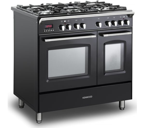 KENWOOD CK435BL 90 cm Dual Fuel Range Cooker - Black & Stainless Steel