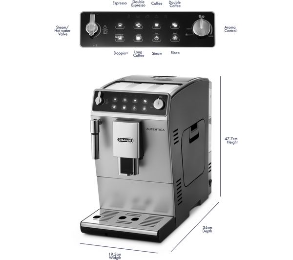 DELONGHI Autentica ETAM 29.510.SB Bean to Cup Coffee Machine - Silver & Black
