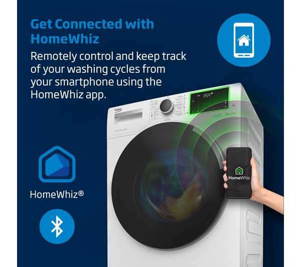 BEKO WDK742421A Bluetooth 7 kg Washer Dryer - Black