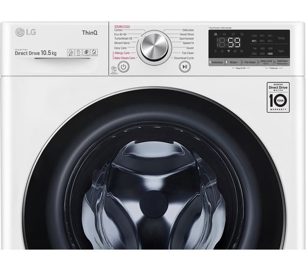 LG EZDispense TurboWash with AI DD V7 F4V710WTSA WiFi-enabled 10.5 kg 1400 Spin Washing Machine - White