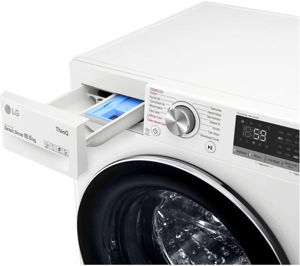 LG EZDispense TurboWash with AI DD V7 F4V710WTSA WiFi-enabled 10.5 kg 1400 Spin Washing Machine - White