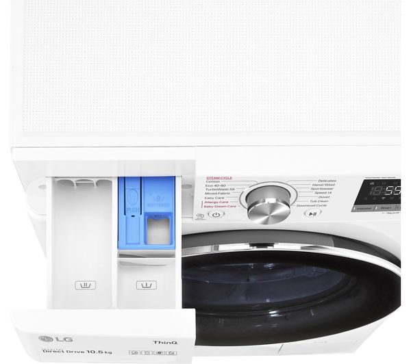 LG EZDispense TurboWash with AI DD V7 F4V710WTSA WiFi-enabled 10.5 kg 1400 Spin Washing Machine - White