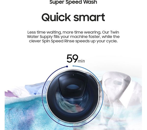 SAMSUNG Series 6 AddWash + Auto Dose WW90T684DLN S1 WiFi-enabled 9 kg 1400 Spin Washing Machine - Graphite