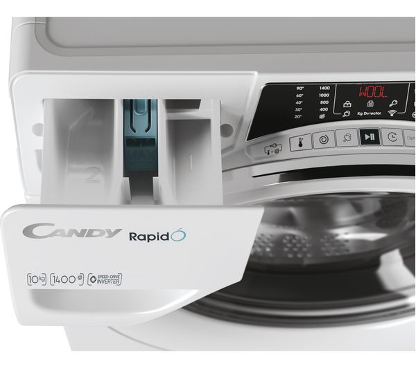 CANDY Rapido RO14104DWMCE WiFi-enabled 10 kg 1400 Spin Washing Machine - White