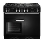 RANGEMASTER Professional+ PROP100NGFGB Dual Fuel Range Cooker - Black & Chrome