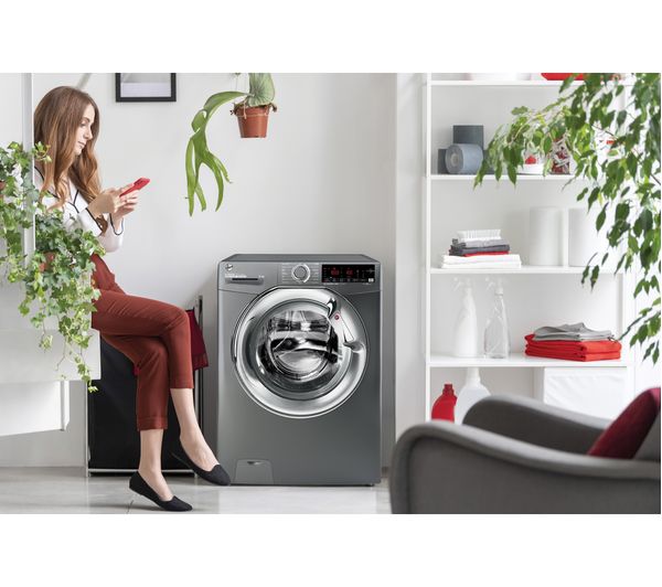 HOOVER H-Wash 300 H3WS68TAMCGE NFC 8 kg 1600 Spin Washing Machine - Graphite
