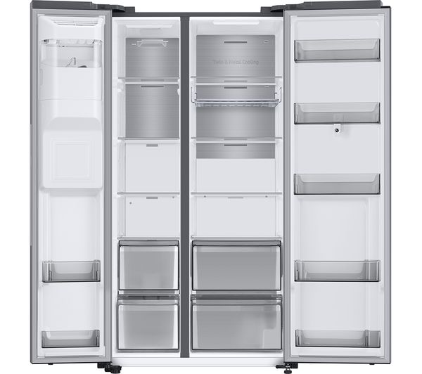 SAMSUNG Family Hub SpaceMax RS6HA8891SL EU American-Style Smart Fridge Freezer - Aluminium