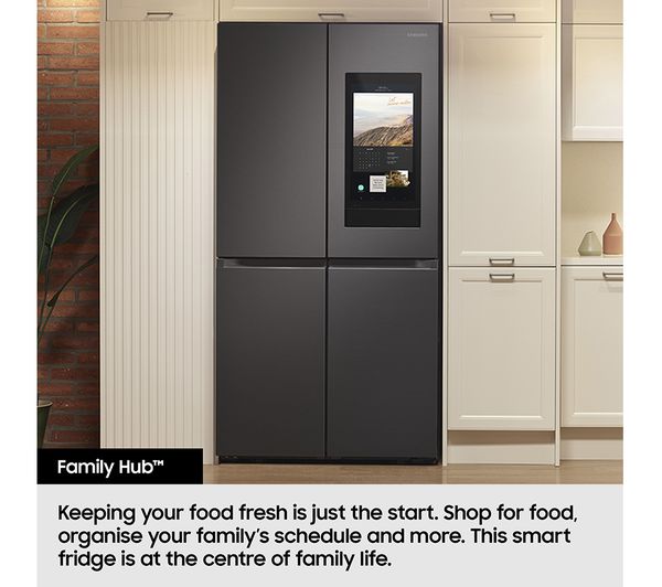 SAMSUNG Family Hub SpaceMax RS6HA8891SL EU American-Style Smart Fridge Freezer - Aluminium