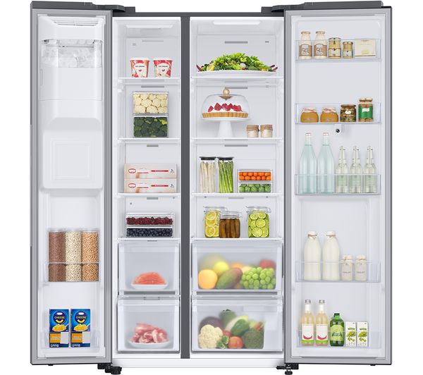SAMSUNG Family Hub SpaceMax RS6HA8880S9 EU American-Style Smart Fridge Freezer - Matte Stainless
