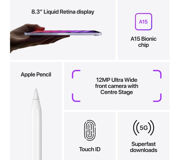 APPLE 8.3" iPad mini Cellular (2021) - 64 GB Purple