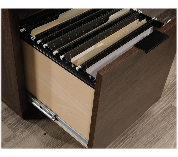 TEKNIK Elstree 5426914 L-Shaped Desk - Spiced Mahogany