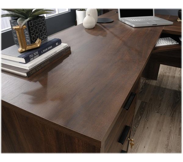 TEKNIK Elstree 5426914 L-Shaped Desk - Spiced Mahogany