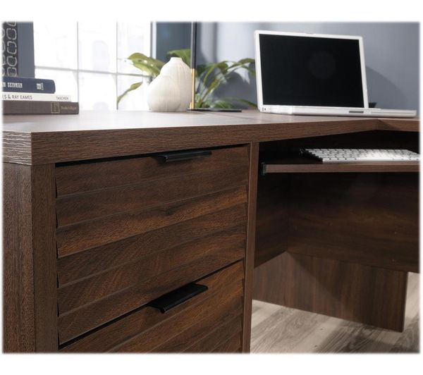 TEKNIK Elstree 5426914 L-Shaped Desk - Spiced Mahogany