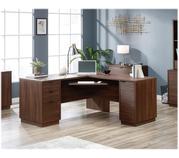 TEKNIK Elstree 5426914 L-Shaped Desk - Spiced Mahogany