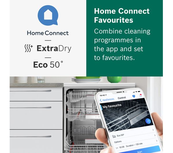 BOSCH Series 6 Perfect Dry SMS6ZDW48G Full-size WiFi-enabled Dishwasher - White