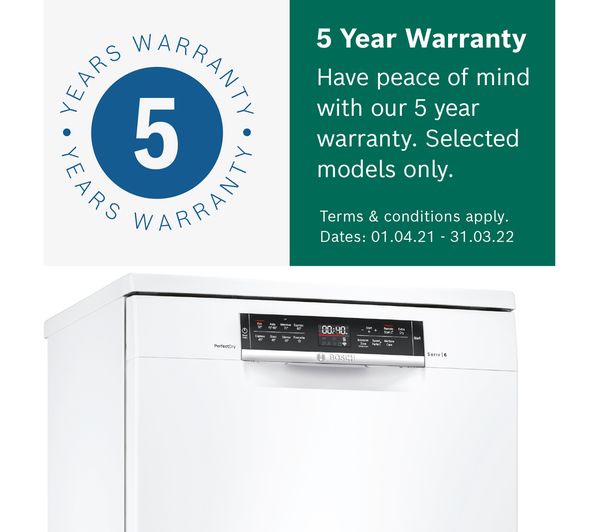 BOSCH Series 6 Perfect Dry SMS6ZDW48G Full-size WiFi-enabled Dishwasher - White