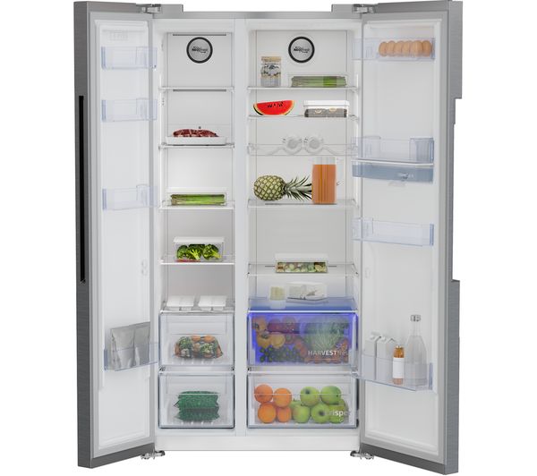 BEKO Pro HarvestFresh ASD2342VPS American-Style Fridge Freezer - Stainless Steel