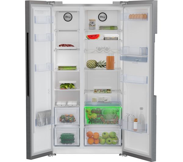 BEKO Pro HarvestFresh ASD2342VPS American-Style Fridge Freezer - Stainless Steel