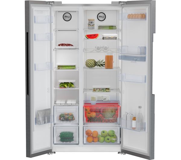 BEKO Pro HarvestFresh ASD2342VPS American-Style Fridge Freezer - Stainless Steel