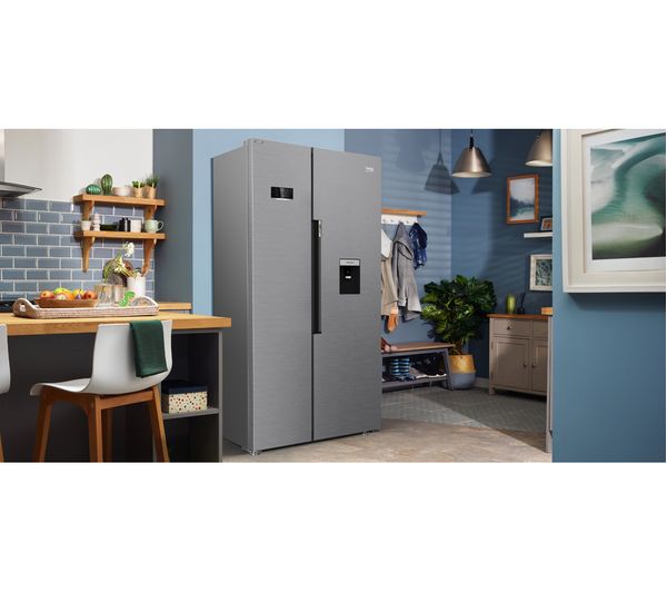 BEKO Pro HarvestFresh ASD2342VPS American-Style Fridge Freezer - Stainless Steel