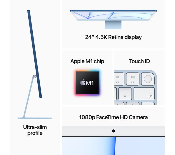 APPLE iMac 4.5K 24" (2021) - M1 512 GB SSD Silver