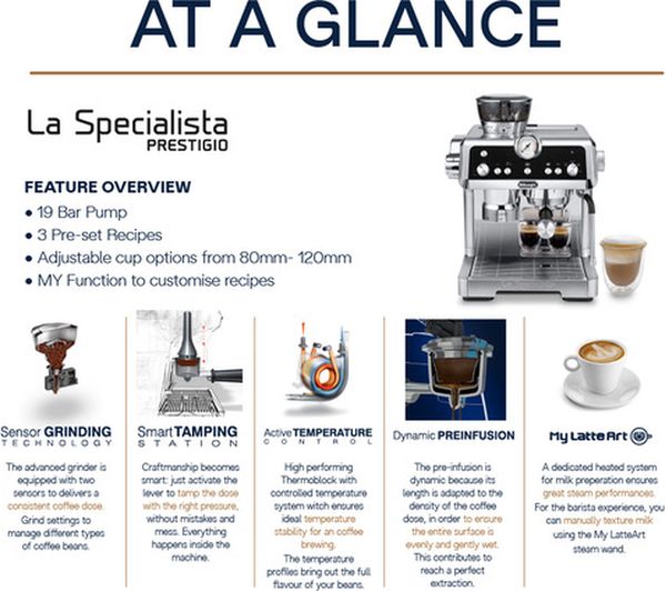 DELONGHI La Specialista Prestigio EC9355.M Bean to Cup Coffee Machine – Silver