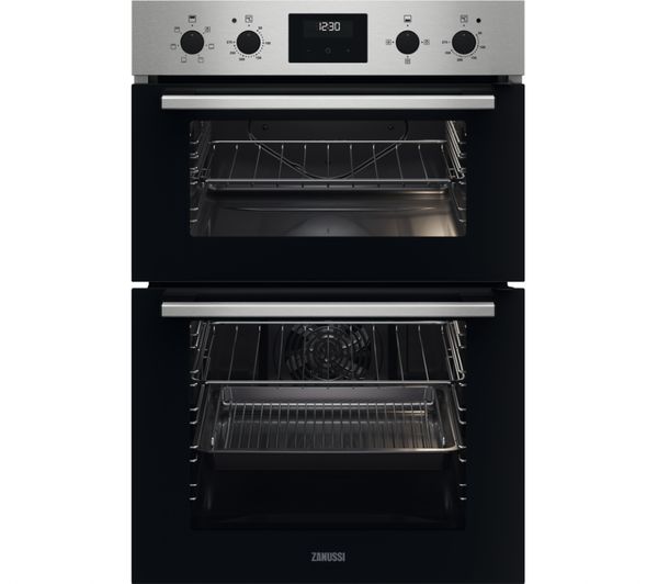 ZANUSSI FanCook ZKHNL3X1 Electric Double Oven - Stainless Steel
