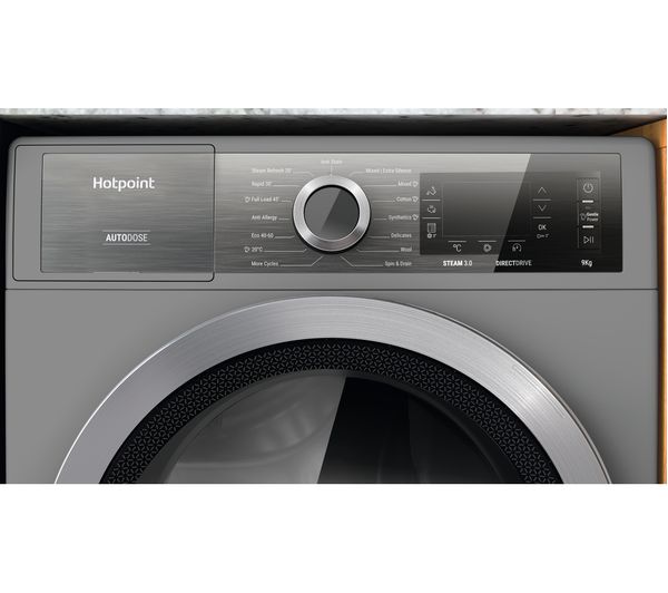 HOTPOINT Gentlepower H8 W946SB 9 kg 1400 Spin Washing Machine - Silver