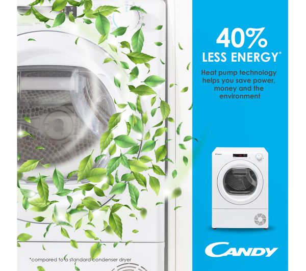 CANDY Smart Pro CSOE H9A2TE WiFi-enabled 9 kg Heat Pump Tumble Dryer - White