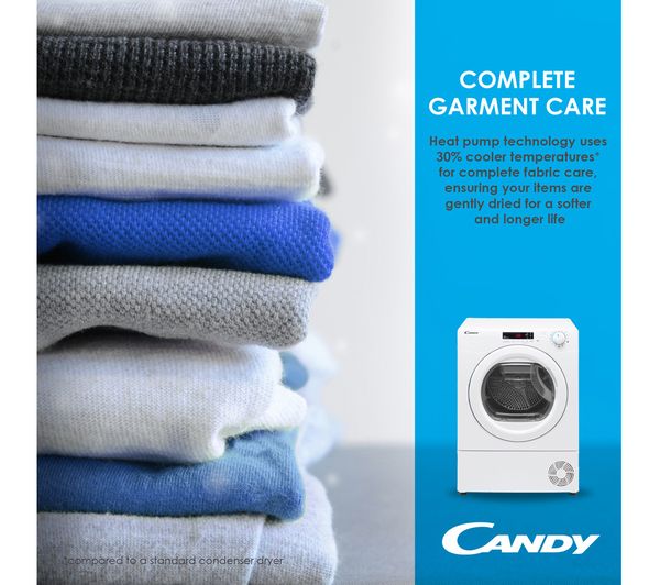 CANDY Smart Pro CSOE H9A2TE WiFi-enabled 9 kg Heat Pump Tumble Dryer - White