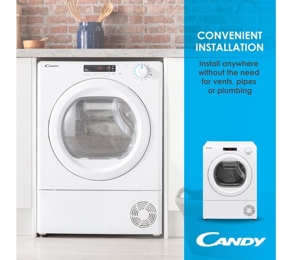 CANDY Smart Pro CSOE H9A2TE WiFi-enabled 9 kg Heat Pump Tumble Dryer - White